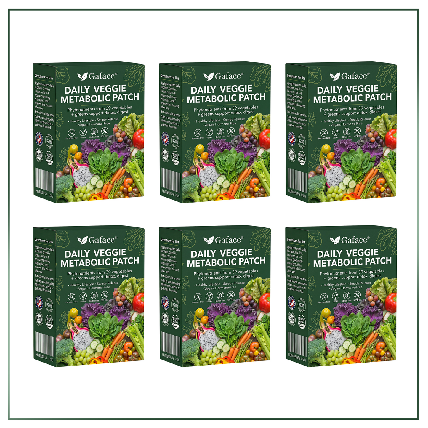 𝐆𝐚𝐟𝐚𝐜𝐞® 𝐃𝐚𝐢𝐥𝐲 𝐕𝐞𝐠𝐞𝐭𝐚𝐛𝐥𝐞 𝐌𝐞𝐭𝐚𝐛𝐨𝐥𝐢𝐜 𝐏𝐚𝐭𝐜𝐡 𝐮𝐬𝐞𝐬 𝐨𝐫𝐠𝐚𝐧𝐢𝐜 𝐯𝐞𝐠𝐞𝐭𝐚𝐛𝐥𝐞 𝐞𝐱𝐭𝐫𝐚𝐜𝐭𝐬 𝐚𝐧𝐝 𝐩𝐡𝐲𝐭𝐨𝐧𝐮𝐭𝐫𝐢𝐞𝐧𝐭𝐬 𝐟𝐫𝐨𝐦 𝟑𝟗 𝐯𝐞𝐠𝐞𝐭𝐚𝐛𝐥𝐞𝐬 + 𝐠𝐫𝐞𝐞𝐧𝐬 𝐭𝐨 𝐬𝐮𝐩𝐩𝐨𝐫𝐭 𝐝𝐞𝐭𝐨𝐱, 𝐝𝐢𝐠𝐞𝐬𝐭𝐢𝐨𝐧 & 𝐦𝐞𝐭𝐚𝐛𝐨𝐥𝐢𝐜 𝐫𝐞𝐬𝐞𝐭, 𝐚𝐧𝐝 𝐛𝐨𝐨𝐬𝐭 𝐞𝐧𝐞𝐫𝐠𝐲 𝐟𝐨𝐫 𝐚𝐥𝐥-𝐝𝐚𝐲 𝐰𝐞𝐥𝐥𝐧𝐞𝐬𝐬.