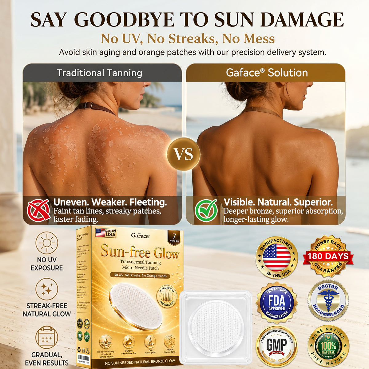 𝗚𝗮𝗳𝗮𝗰𝗲® 💝Sunless Natural Glow Transdermal Tanning Micro-Needle Patch